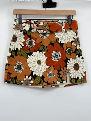 Show Me Your Mumu Tyra Belted Skirt XS Hutton Floral Corduroy NWT‎ $148 thumbnail 3