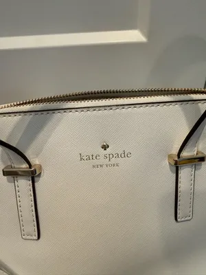 kate spade White Leather Satchel with Gold Hardware thumbnail 5