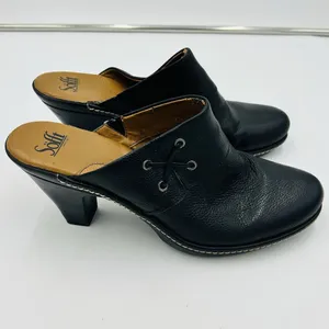 SOFFT Clog Mule 3" Heels Womens 9M Black Pebble Leather Slip On thumbnail 5