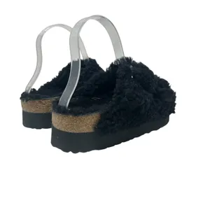 Birkenstock Papillio Arizona Big Buckle Shearling Sandals Teddy Black Size 36‎ thumbnail 5