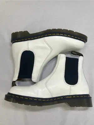 Dr. Martens 2976 YS White Smooth Leather Chelsea Boots Size US Men 8 Women 9⁠ thumbnail 7