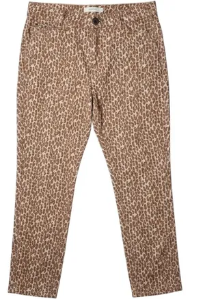 Anthropologie The Wanderer Pants Womens 31 Tan Leopard Print‎ Cotton Linen thumbnail 1