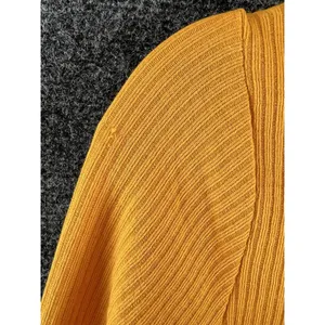 H&M Divided Mustard Yellow Rib Knit Long Sleeve Tie-Front Crop Cardigan Size M thumbnail 10