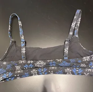 Skims Fits Everybody Scoop Bralette Onyx Blue Snowflake Fair Isle Large‎ NWOT thumbnail 1