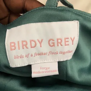 Birdy Grey Ash Crepe Sea Glass Bridesmaid Dress Party cowl neck slit floor length skinny spaghetti straps, invisible back zipper stretch crepe-L thumbnail 5
