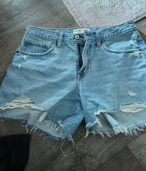 Abercrombie Light Blue Distressed Denim Shorts the baggy low rise thumbnail 1