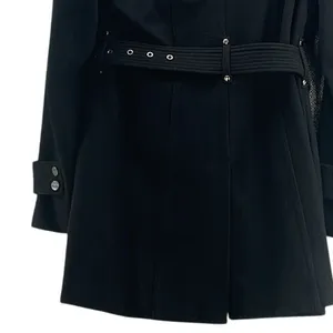 Kenneth Cole Womans Wool Trench Coat Size 10 Grunge Zip Accent‎ Modern Warm Cozy thumbnail 6