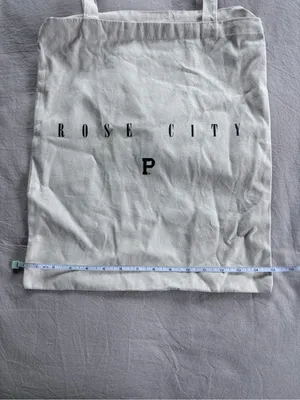 Portland Gear🌹Rose City White Canvas Zippered Tote Bag thumbnail 5
