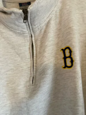 MV Sport Sweatshirt Quarter-Zip Grey Boston Red Sox thumbnail 3