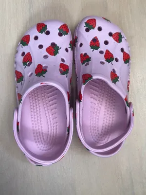 Baya Seasonal Strawberry Printed Crocs in Ballet Pink thumbnail 1