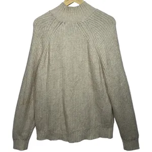 Abercrombie & Fitch Oversized Soft AF Tan Knit Mock Neck Turtleneck Sweater Sz M thumbnail 2
