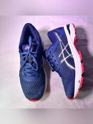 ASICS Navy Blue Mesh Running Shoes with Silver Accents thumbnail 5