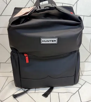 Hunter Original Topclip‎ Backpack NWT One Size Black Rubberized Water Resistant thumbnail 1