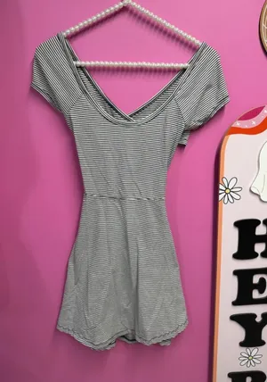 Brandy Melville black and white skater dress thumbnail 1