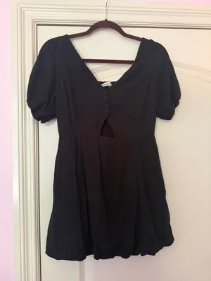 Abercrombie & Fitch black Puff Sleeve Mini Dress thumbnail 3