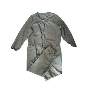 Aerie Womens XL Utility Jumpsuit‎ Olive Green Button Front Cotton Twill Jogger thumbnail 2