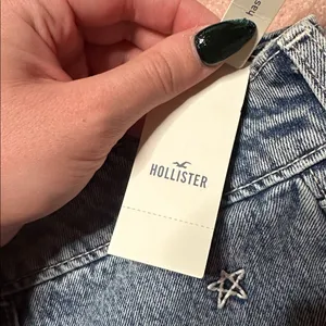 Hollister Low-Rise Star Embroidered Denim Mini Skort NWT thumbnail 10