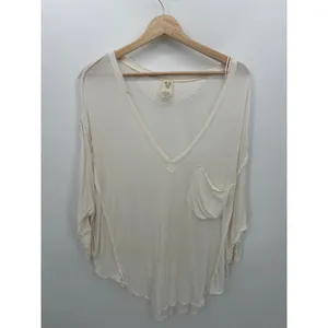 We the Free‎ White Golden Gate Tee Ribbed Women Sz S Oversized Boho Casual thumbnail 2