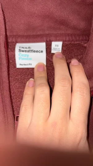 Maroon TNA Aritzia cropped half zip  thumbnail 2