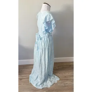 Malibu Bum Baby Blue Eyelet Maxi Dress thumbnail 11