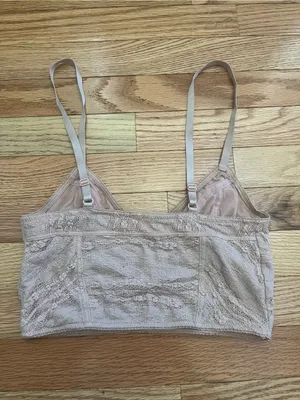 Intimately Free People Cream Blush Lace Wireless Bralette XS Romantic Dainty thumbnail 3