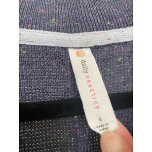 Anthropologie Daily Practice Oversized Button Henley Sweater Speckled Navy S thumbnail 6