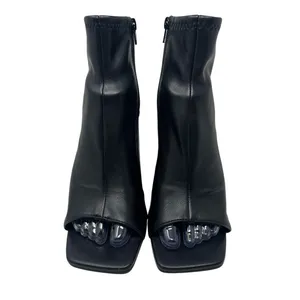 Steve Madden Transfer Faux Leather Peep Toe Booties in Black 7.5 thumbnail 5