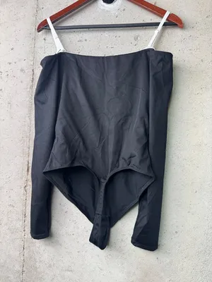 Popilush Shapewear Long Sleeve Cold Shoulder Tummy Control Bodysuit sz L thumbnail 5