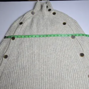 J. Crew NWT Ribbed Turtleneck Button Side Poncho Sweater Oatmeal‎ H3638 S/M thumbnail 10