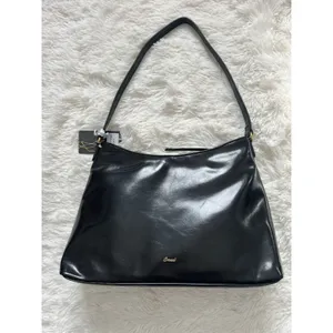 Crossi New York Black Shoulder Bag Faux Leather Studded Y2K Purse Gold Hardware thumbnail 5