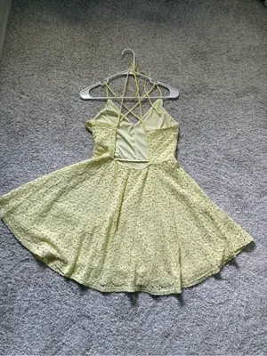 Kimchi Blue Urban Outfitters Lace fit flare halter Mini Dress Open Back Fairy sz 10 thumbnail 5