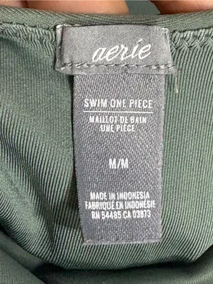 Aerie Olive Green Low Back One Piece Swimsuit Women’s Sexy Size M thumbnail 3
