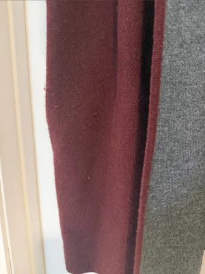 Ann Taylor Reversible Open-Front Cardigan in Burgundy and Gray thumbnail 2