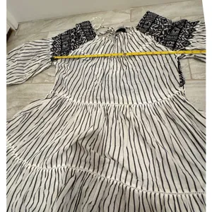 Free People Lola Embroidered Mini Dress‎ Black White Size Small thumbnail 7