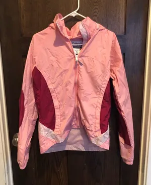 Columbia full zip pink windbreaker jacket - size 18/20 youth or medium thumbnail 1