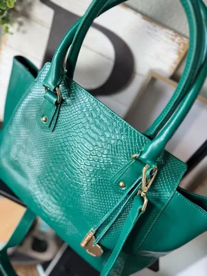 Cuore & Pelle Green Musette Snakeskin Satchel Handbag thumbnail 3