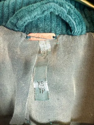 Free People Teal Corduroy Cropped Moto Jacket Size XS thumbnail 6
