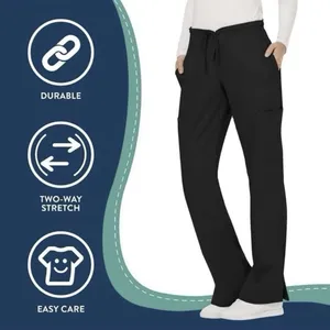 NEW Cherokee Workwear Black Scrub‎ Pants Medical Career Comfort Stretch LT thumbnail 7