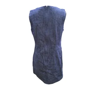 LOFT 31Y Womens Blue Denim Sleeveless‎ Shift Dress Round Neck Pockets Size 6 thumbnail 3