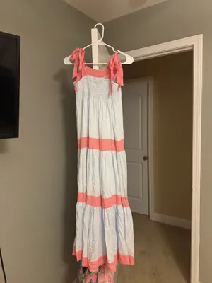 Blue and pink maxi dress summer dress Size XS thumbnail 3