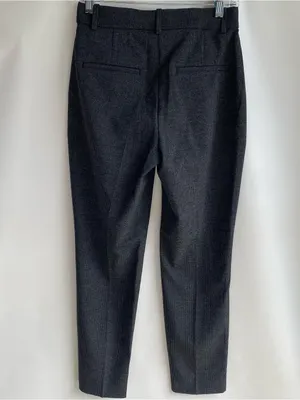 H&M grey plaid slim ankle slacks equestrian preppy academia fall winter office 4 thumbnail 4