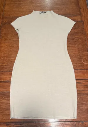 ZARA Cream Crewneck Knit Top thumbnail 1