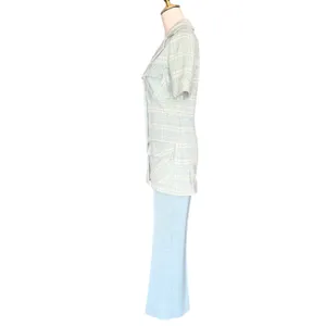 Vintage 70s‎ Light Blue Plaid Safari Womens Suit Act iii thumbnail 9
