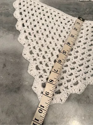 Handmade Crochet Bandana Head Scarf Cotton Boho Triangle Wrap Fest Cottagecore thumbnail 4