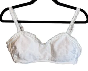 NWOT Stoney Clover‎ Lane x Target White Textured Bikini Top Large Ruffle Strap thumbnail 1
