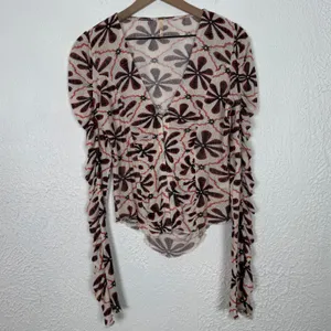 Free People Through The Meadow Top Floral Boho Festival Size Medium thumbnail 2