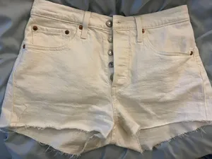 Levi's White 501 Shorts thumbnail 1