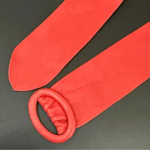 Vintage Rayman/Ridless Red Soft Genuine Leather Women’s Dress Belt Size L thumbnail 4