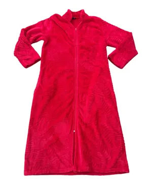 Just Love Plush Soft Red Zip-Up Lounger/Bath Robe, Women’s Size Medium thumbnail 1