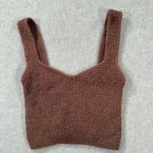 By Together Brown V-Neck Cropped Tank Top Size Small Textured Knobby Sleeveless thumbnail 7